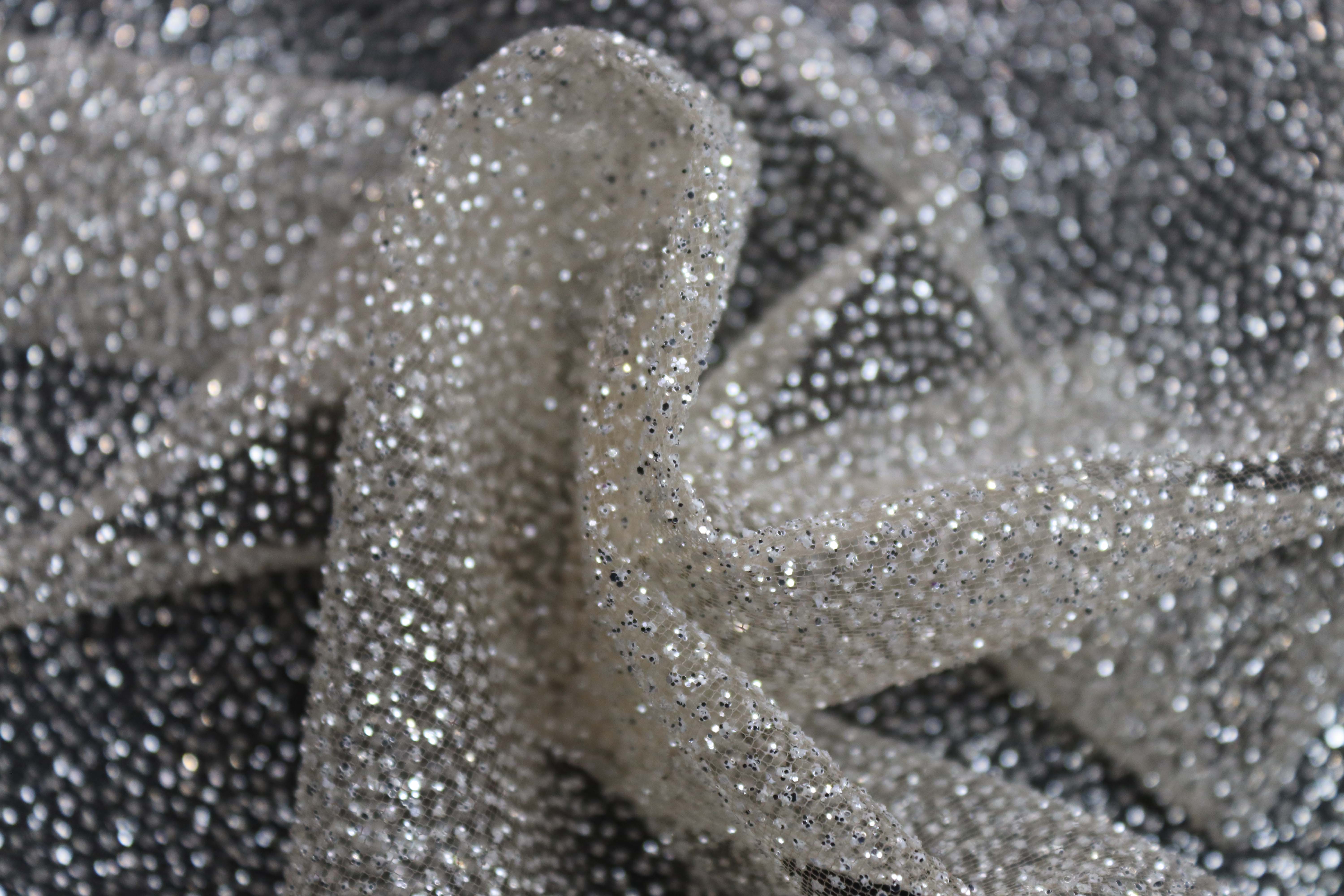 GLITTER TULLE - NUDE/PLATINUM